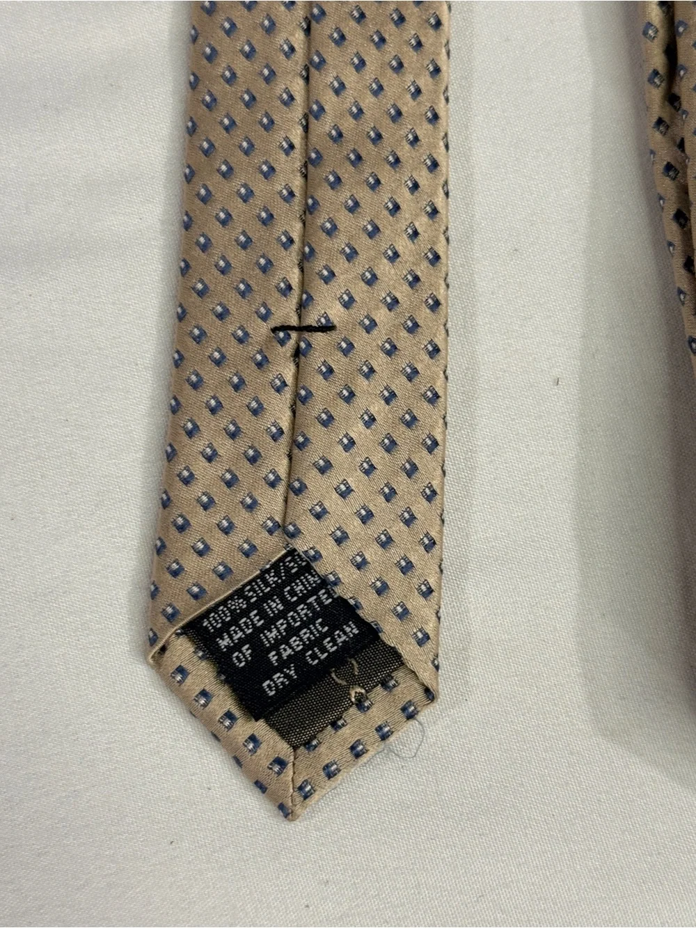 Calvin Klein Mens Beige Tie with Microdot Pattern